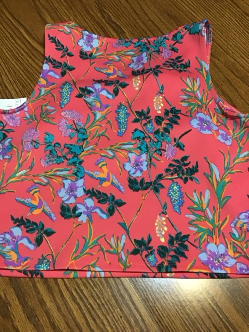 Floral Coral A-Line Women's Skirt and top NWT size XL
